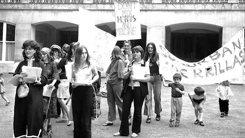 Protest in favour of free abortion in 1971