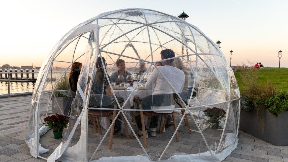 An igloo at Woods Hill Pier 4 in Boston