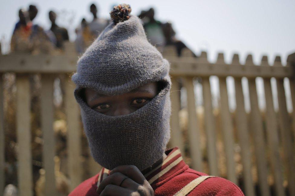 A man waits at a mine in Johannesburg, South Africa - Monday 12 September 2016