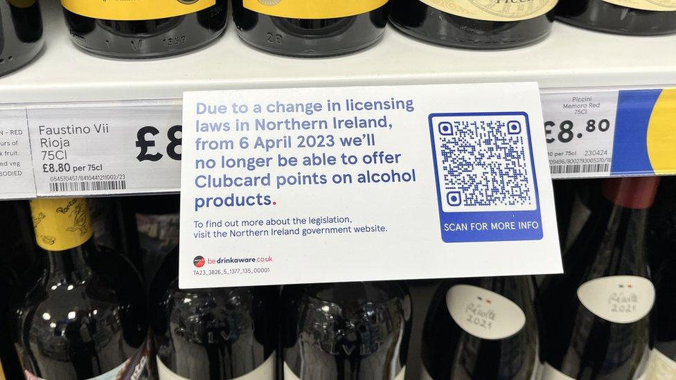 A sign in Tesco outlines the changes