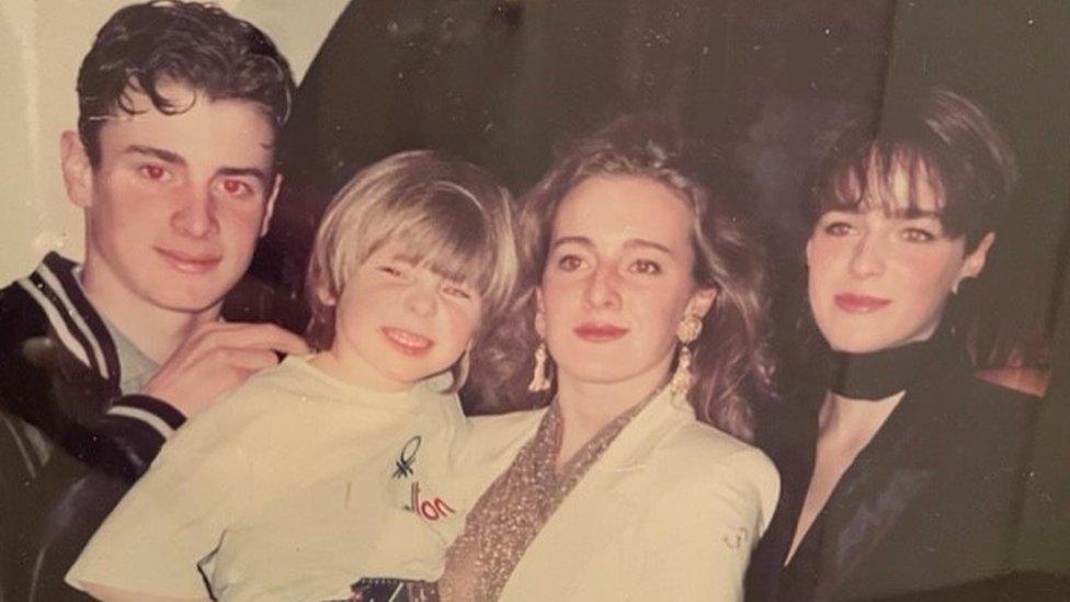 Gabby Logan with brothers Daniel and Jordan and sister Louise