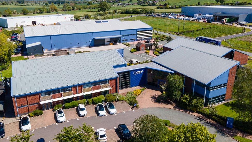 An aerial shot of Invertek's current site in Welshpool