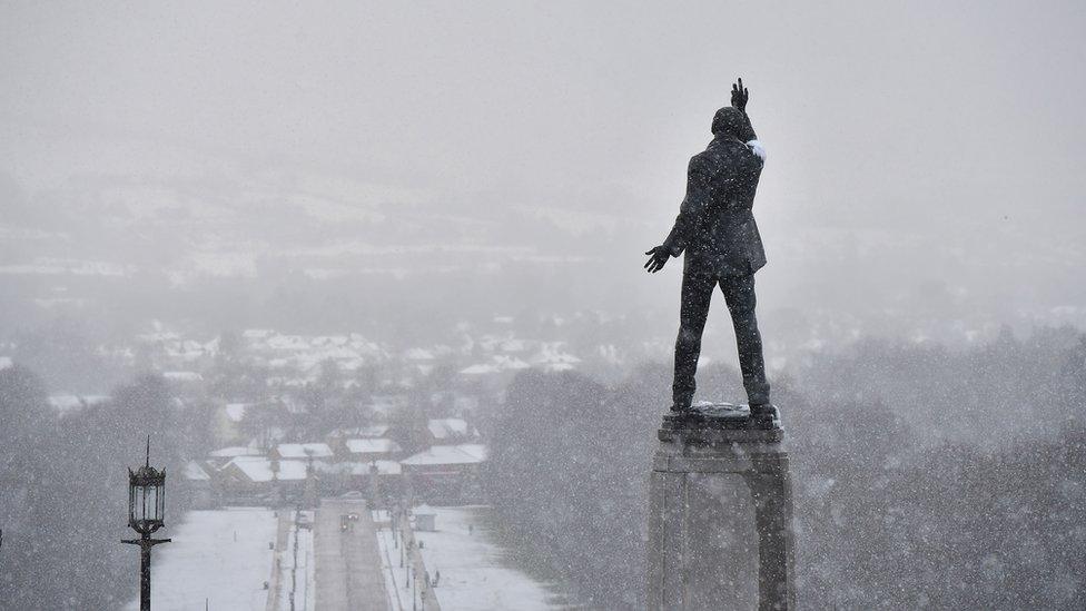 Statue outside Northern Irish parliament