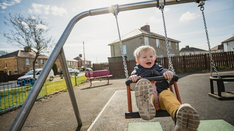 Child on a swing