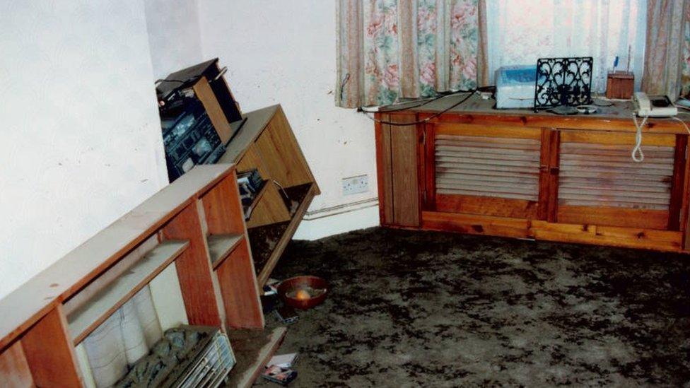 Flooded living room