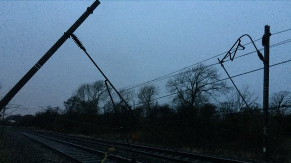 Kirknewton railway damage