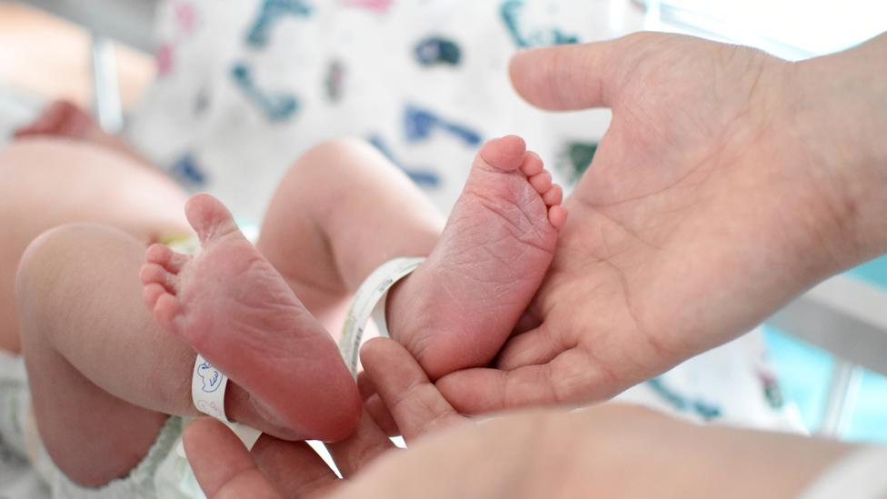 Baby in maternity unit