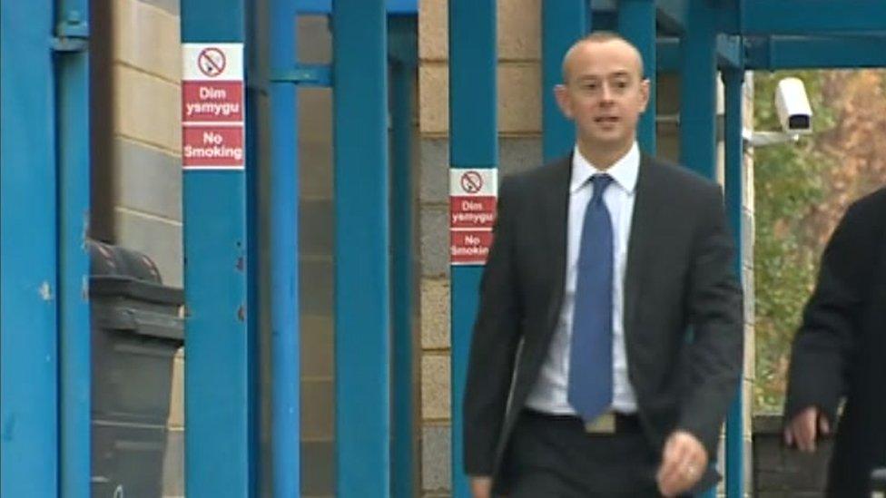 Chris McLindon arriving at court