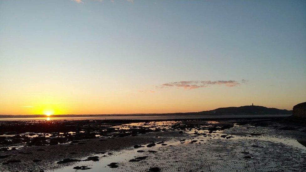 The sun beginning to climb over Strangford Lough last week