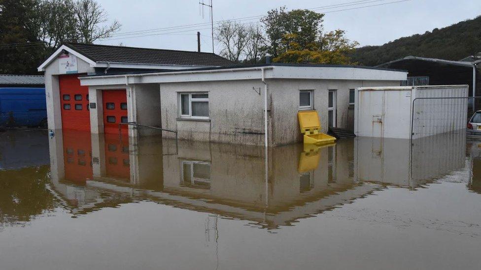 Llandysul fire station was flooded