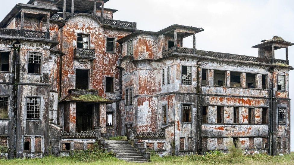 Burned remains of casino and hotel, Bokor Cambodia (Nov 2017)