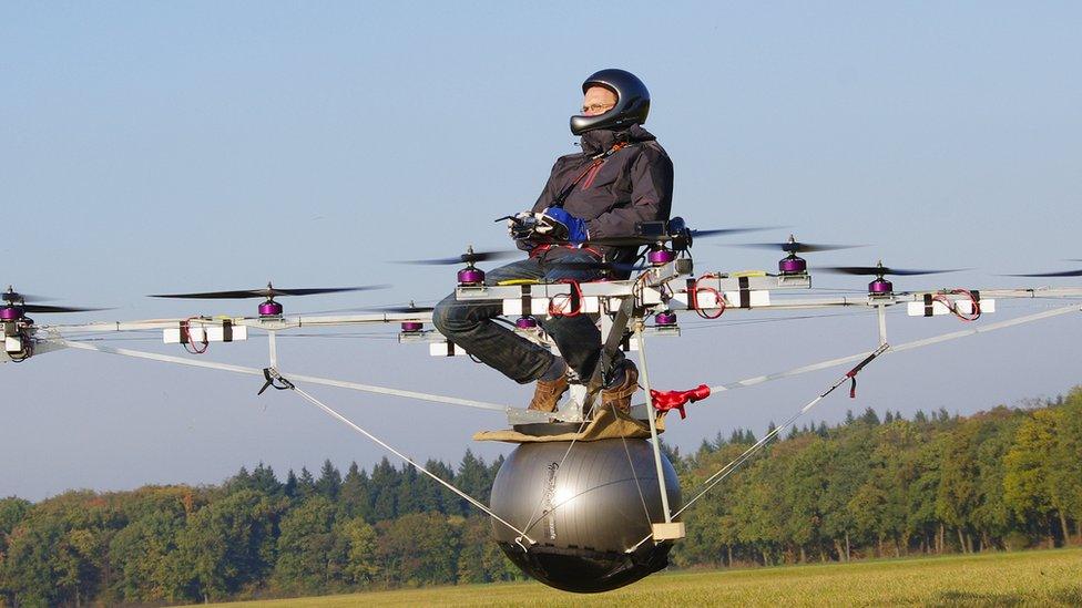 Man testing a Volocopter