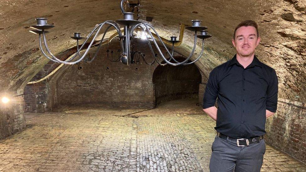 Old cellars at the Bank House at King's Lynn