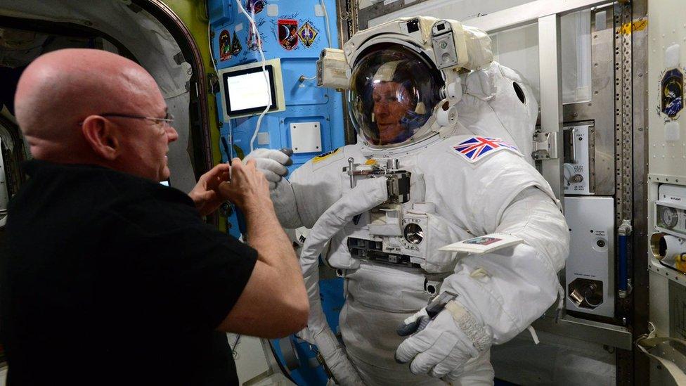 Tim Peake in his spacesuit