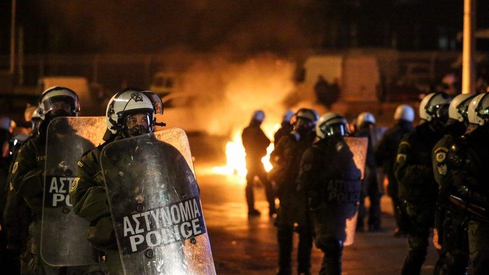 Riot police in Greece