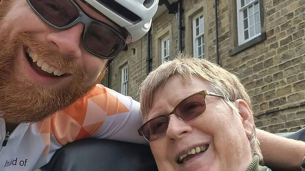 Anthony Butcher with his mum