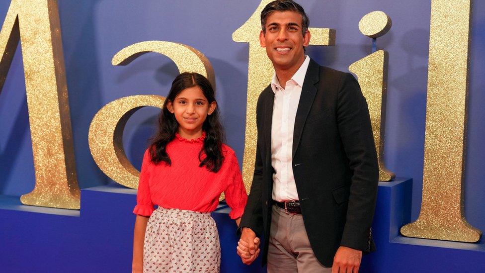 Rishi Sunak and daughter