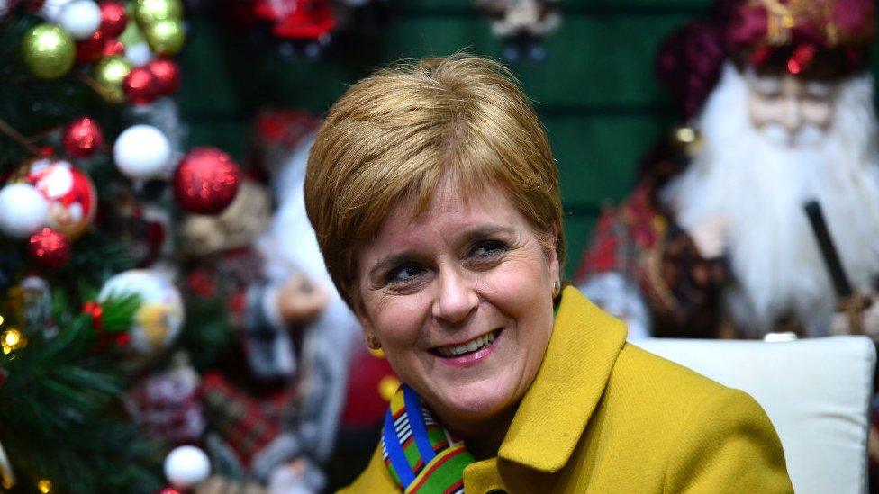 First Minister of Scotland Nicola Sturgeon MSP, on December 5, 2019 in Crieff, Scotland