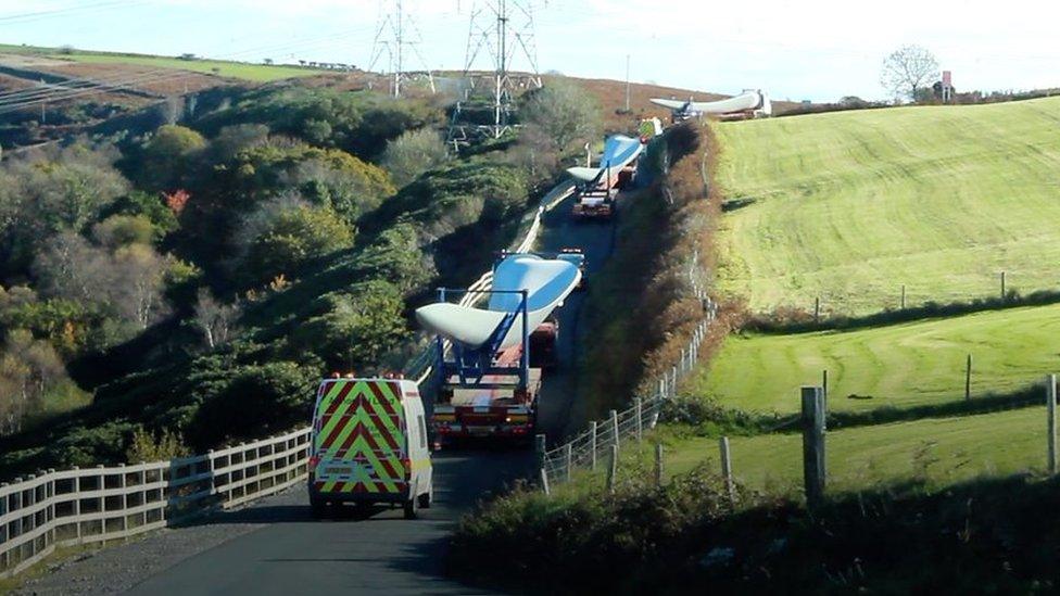 Turbine parts being transported