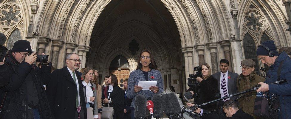 Gina Miller reads statement after the High Court judgement in the Article 50 case