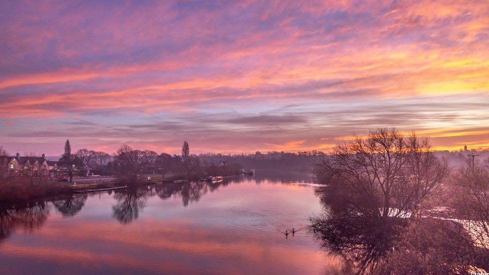 Sunrise over Gunthorpe Bridge in East Bridgford, Nottinghamshire