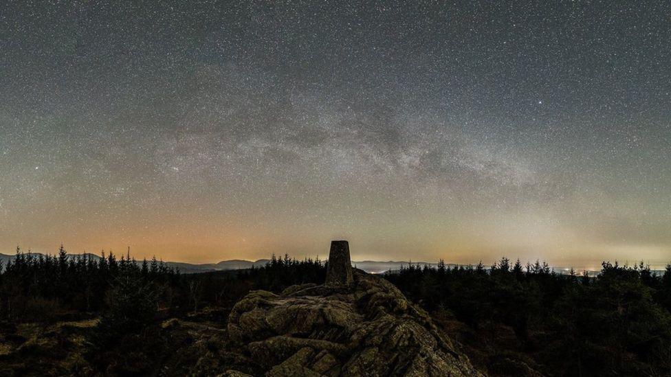 Stars pictured in the night sky over Grizedale Forest in Ambleside