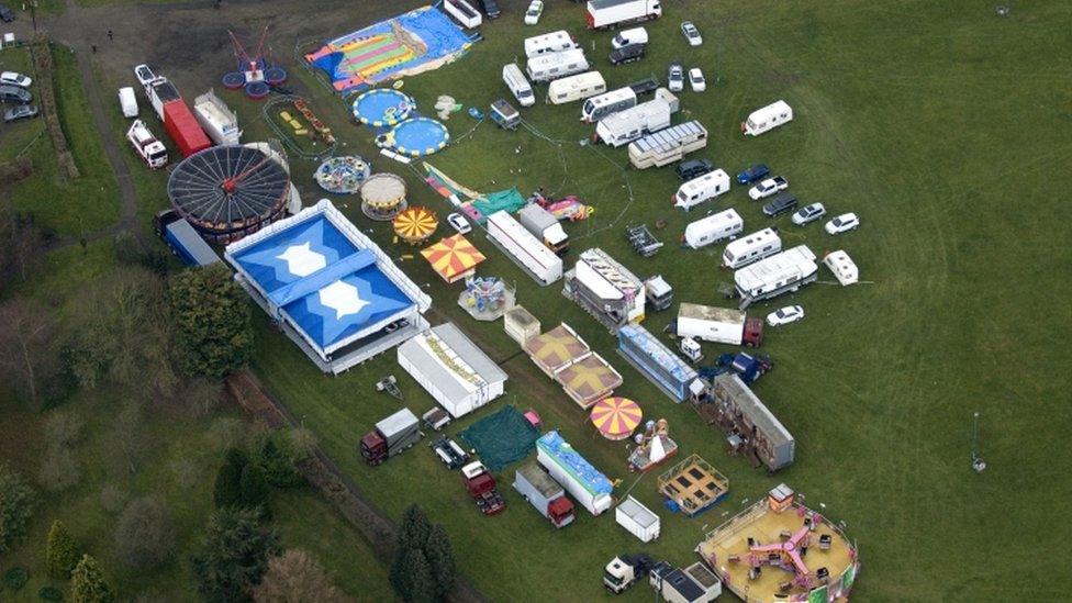 The Easter fair in Harlow Town Park