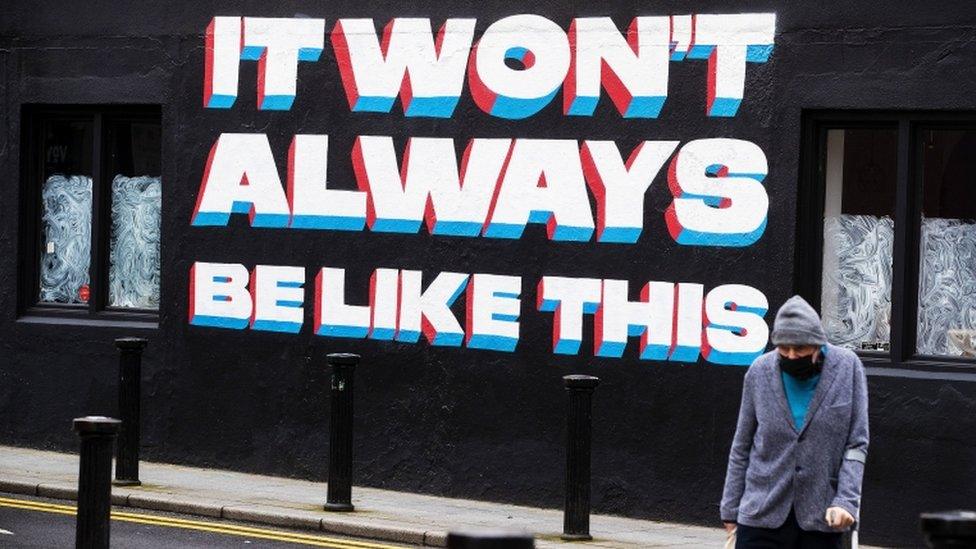 Mural saying "it won't always be like this" in Dublin