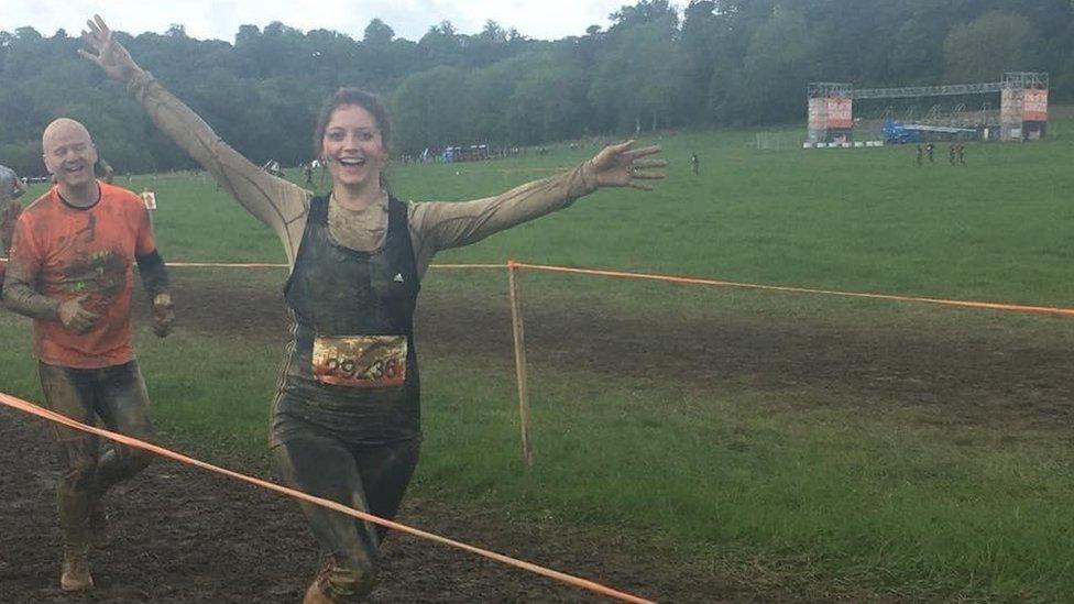 Charlotte Roe on a muddy run