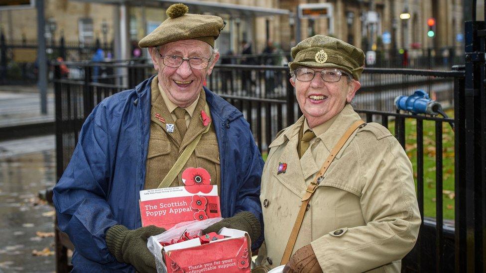 poppies being distributed