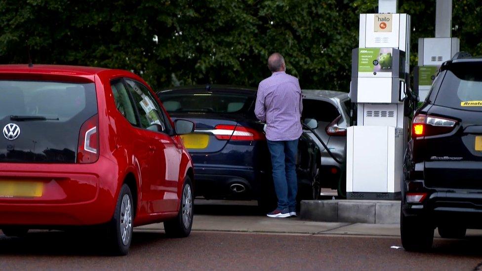 petrol station queue