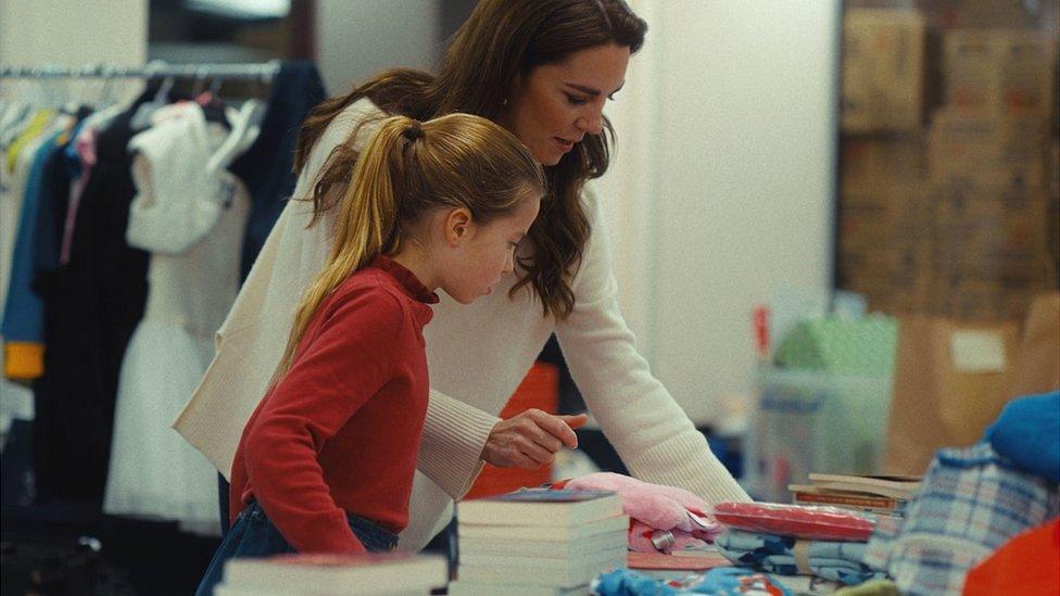 Princess of Wales helping at a Baby Bank