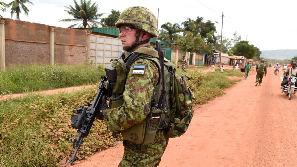 Estonian soldier in CAR, 8 May 14