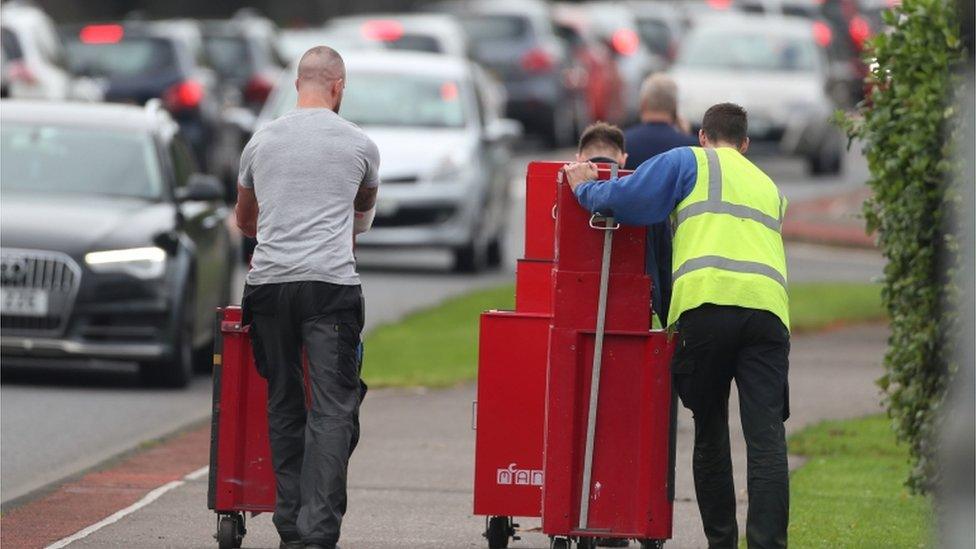 Workers leave Wrightbus