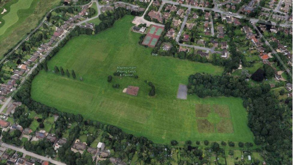 Ariel view of Mapledurham playing fields