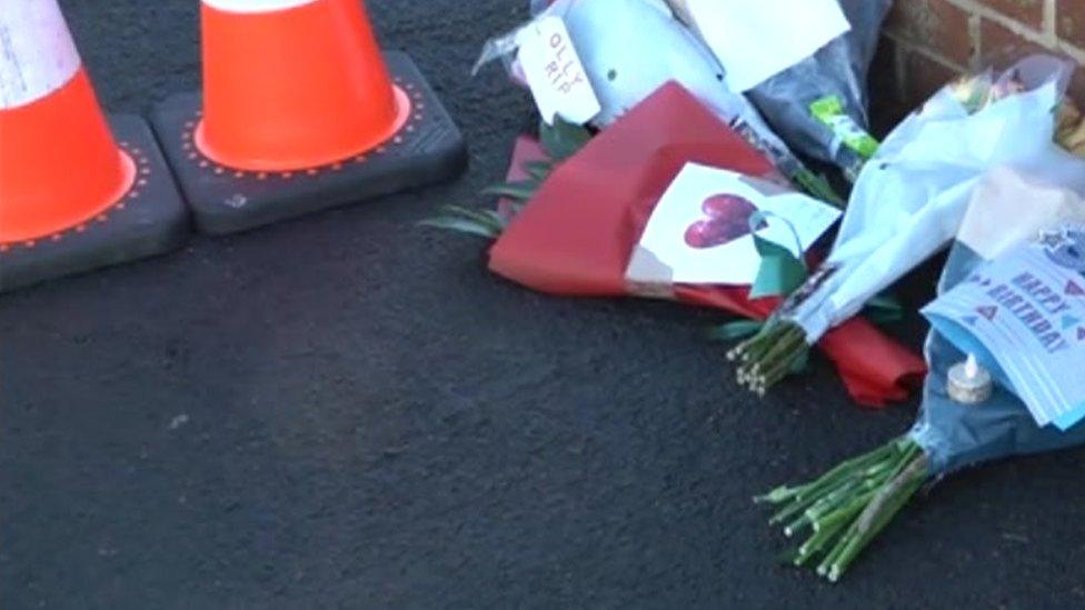 Flowers at the scene