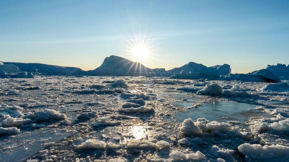 Icebergs near Ilulissat, Greenland.