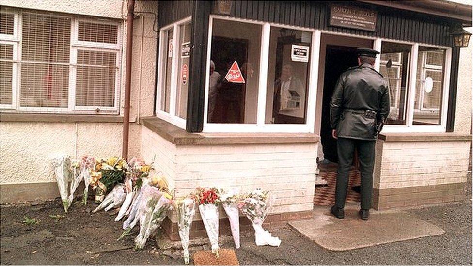 Policeman at the scene of Loughinisland atrocity