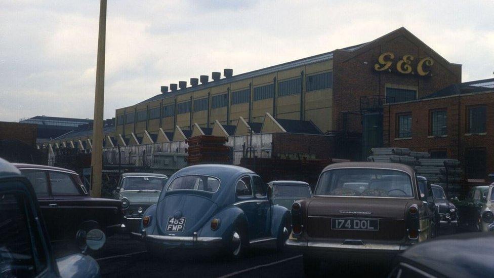 Witton GEC Works car park in March 1968