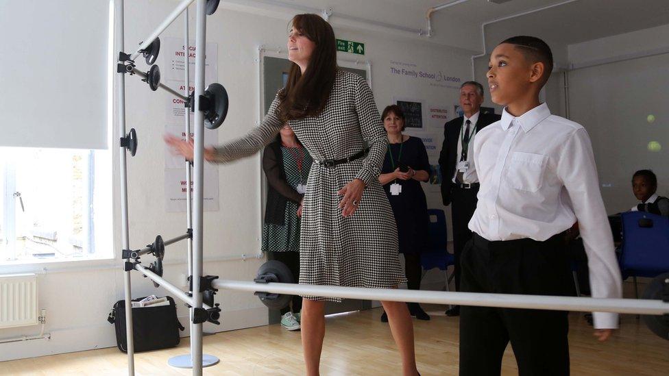 Duchess of Cambridge taking part in a game