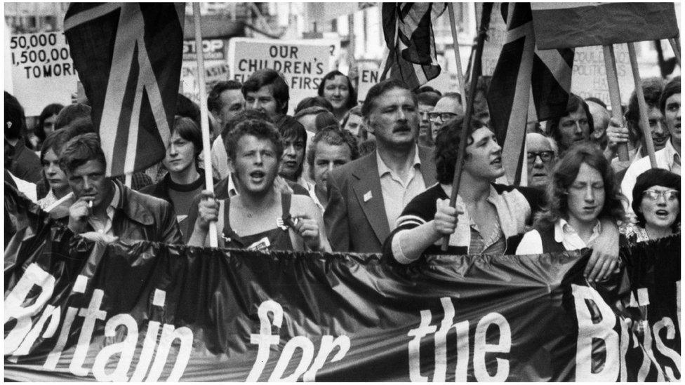 Picture from 1972 anti-Asian immigration demonstration