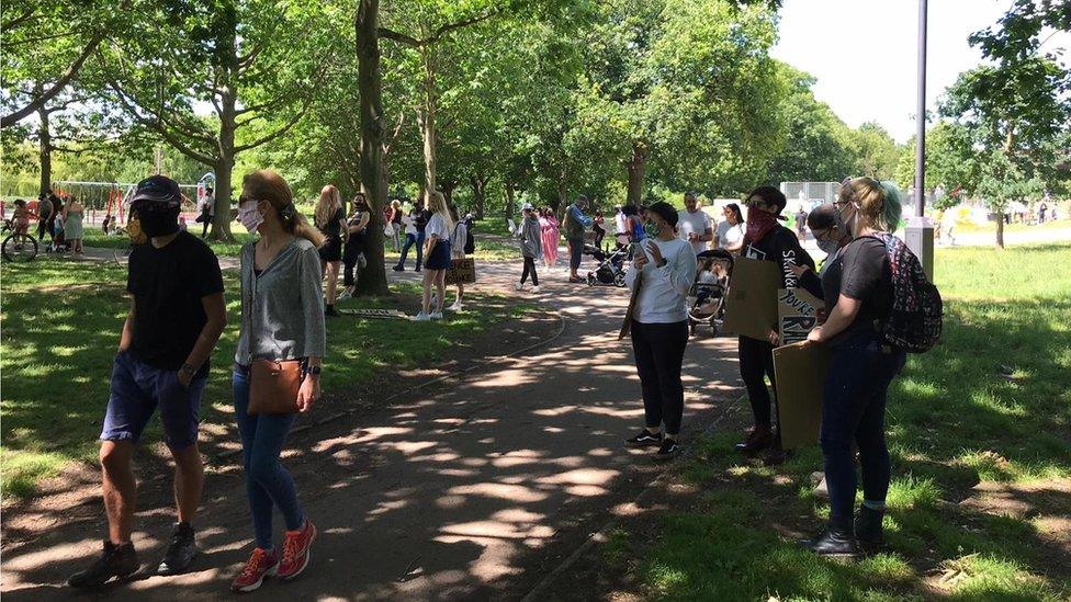 People at the protest