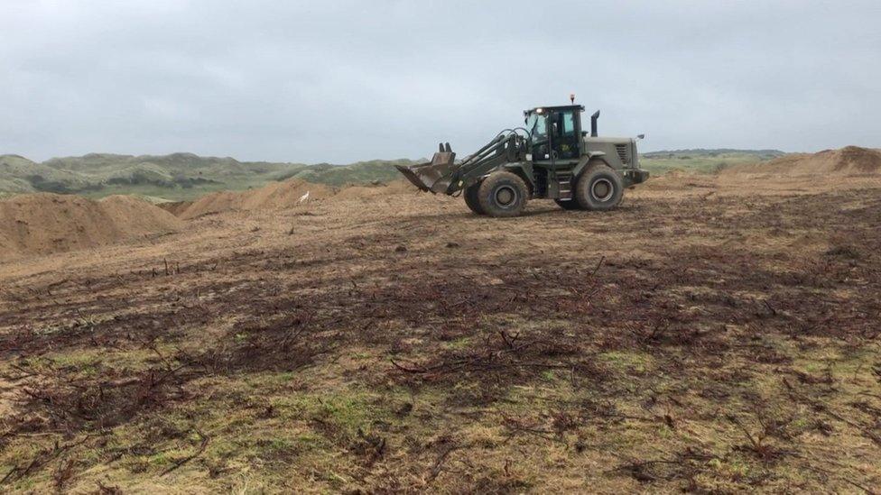 Diggers at Penhale Dunes