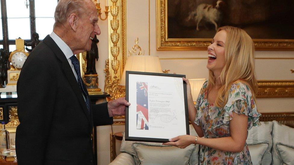 Prince Philip and Kylie Minogue