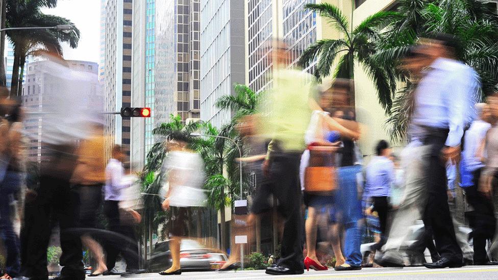 A crowd in Singapore