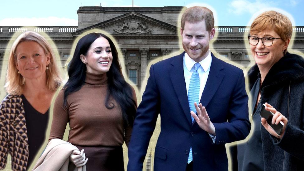 Meghan and Harry with advisers