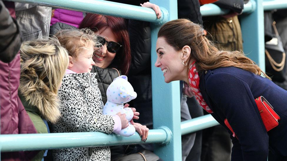 Duchess of Cambridge meeting parents and children in Mumbles