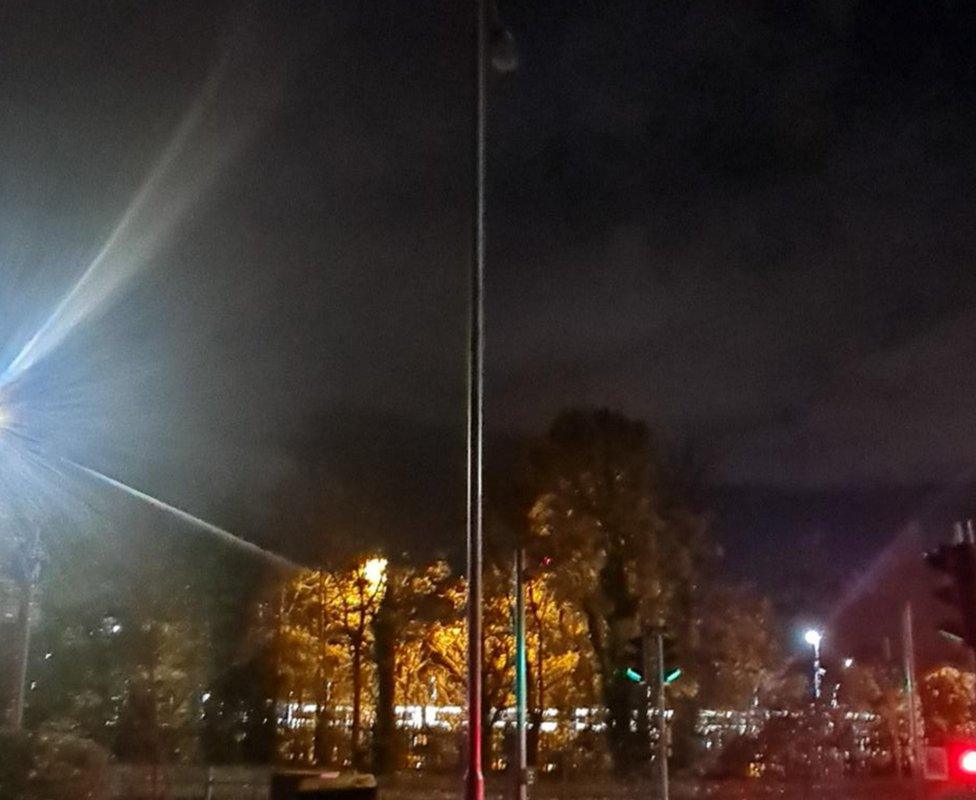 A faulty street light in Laindon, Basildon