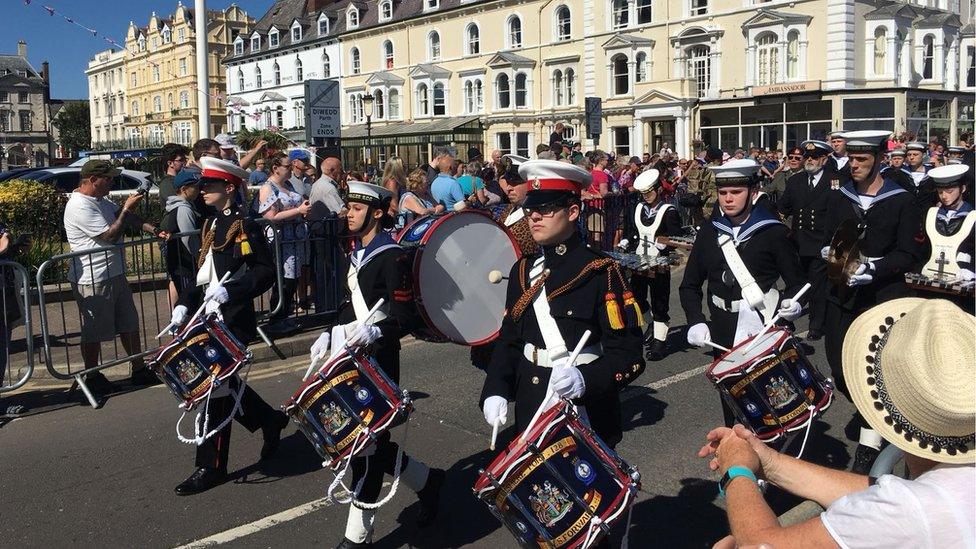 Marching band in Llandudno