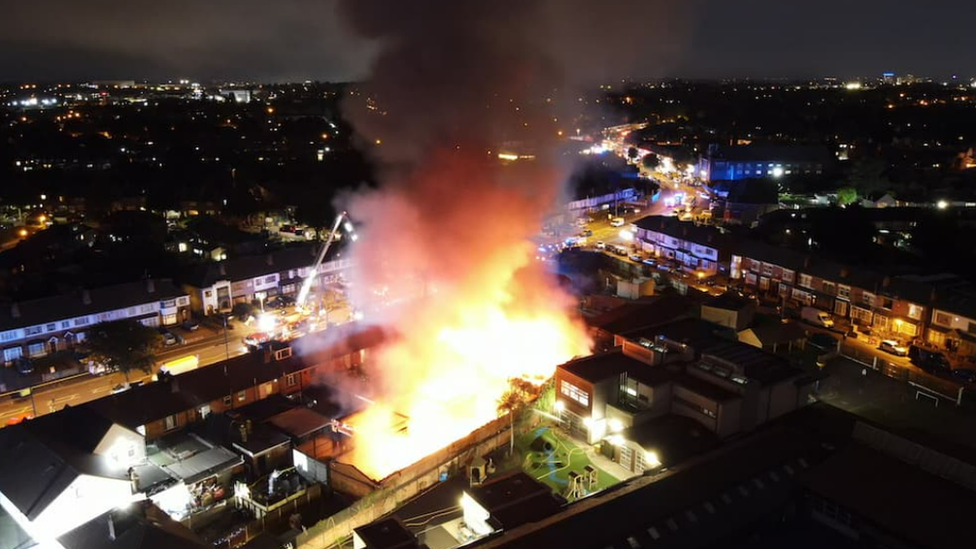 Fire viewed from above